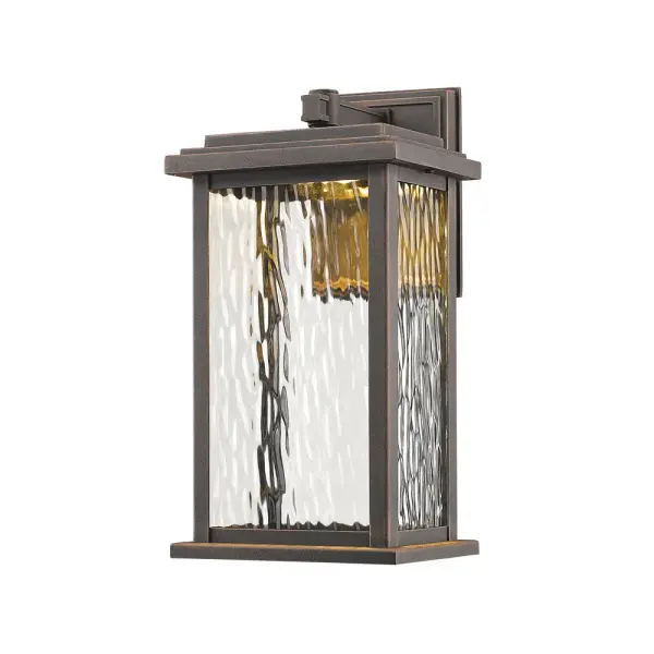 The “Sussex Drive” collection features a thick water glass encased by a linear cast aluminum frame, which is illuminated by a bright LED source. The LED is located in the roof of the fixture (LED is 3000K with CRI 80). Shown in oil rubbed bronze and also available in black. (Warranty on Exteriors lighting is 5 years on premature paint defects and 25 years against corrosion and we use corrosion resistant