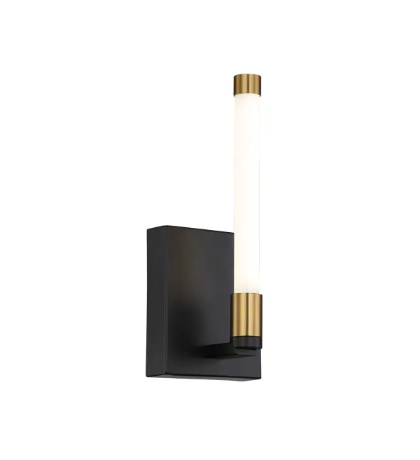 Infiniti Collection 1-Light Integrated LED Sconce Matte Black & Brass - alternate view