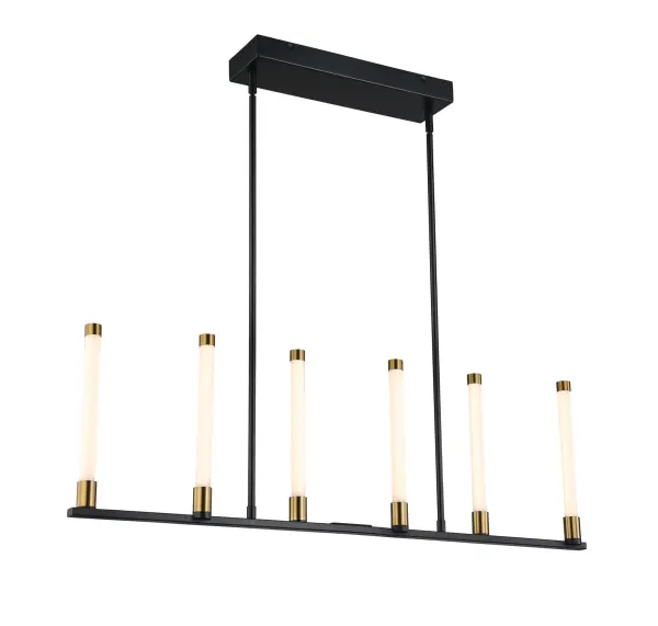 Infiniti Collection 6-Light Integrated LED Island Light Matte Black & Brass