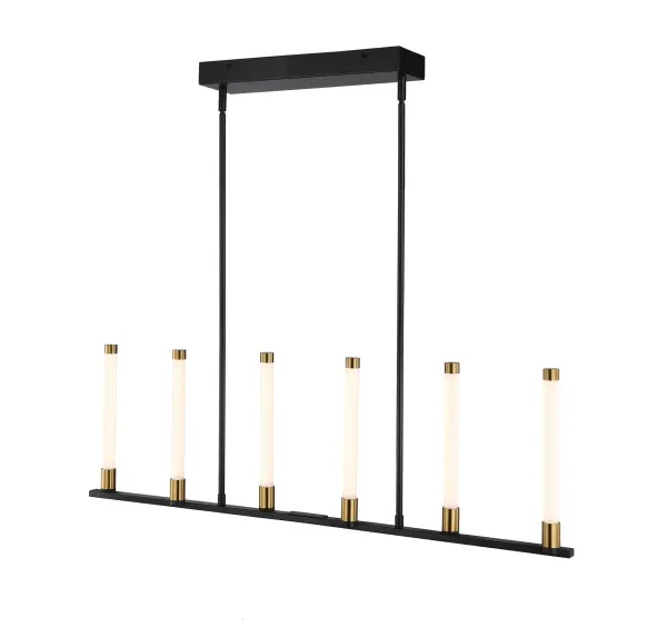 Infiniti Collection 6-Light Integrated LED Island Light Matte Black & Brass - alternate view