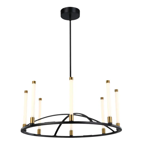 Infiniti Collection 8-Light Integrated LED Chandelier Matte Black & Brass