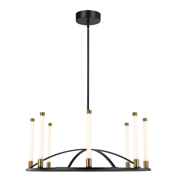 Infiniti Collection 8-Light Integrated LED Chandelier Matte Black & Brass - alternate view