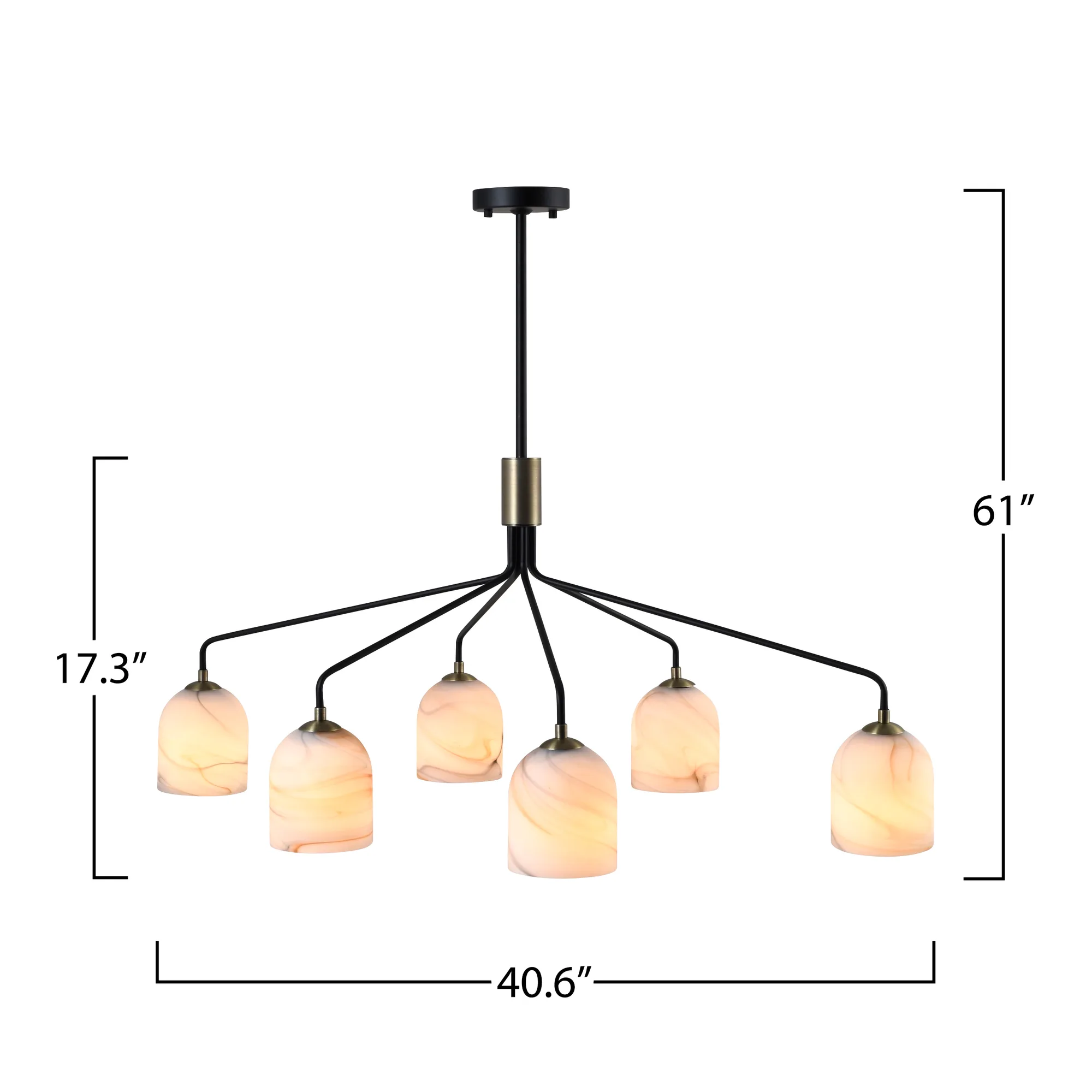 Crema Lighting in Black, Brushed Brass