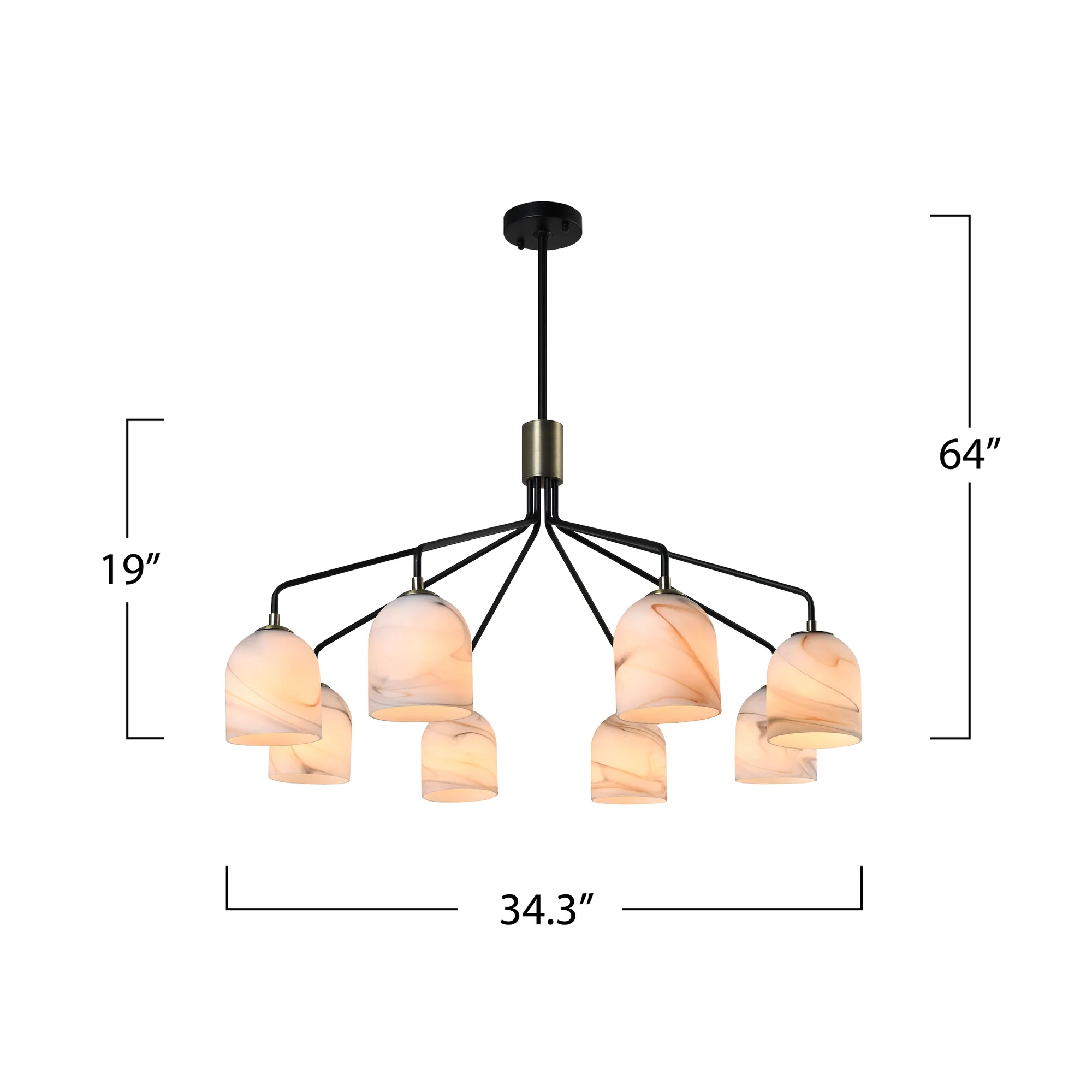 Crema Lighting in Black, Brushed Brass