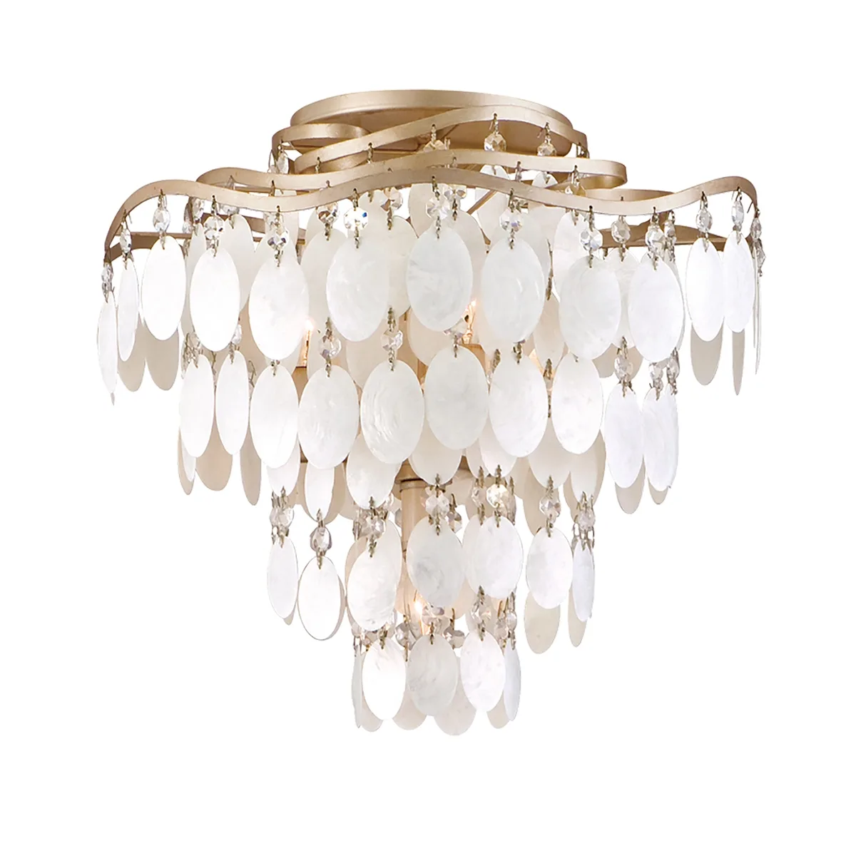 Dolce Four Light Semi Flush Mount in Champagne Leaf