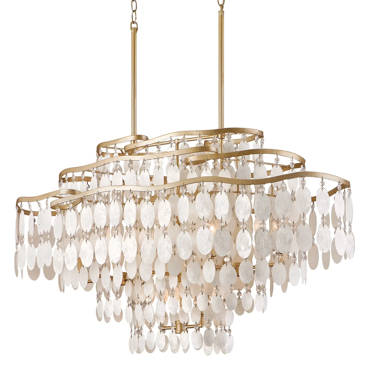 Dolce 12-Light Linear Chandelier in Champagne Leaf