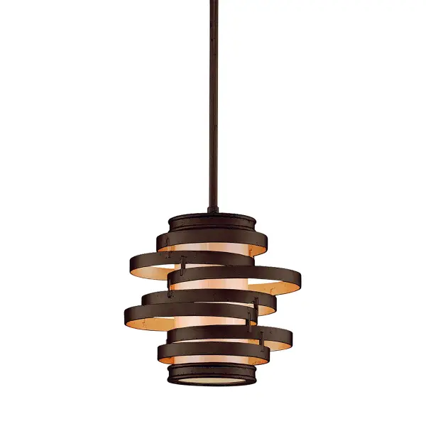 Vertigo One Light Pendant in Bronze Leaf