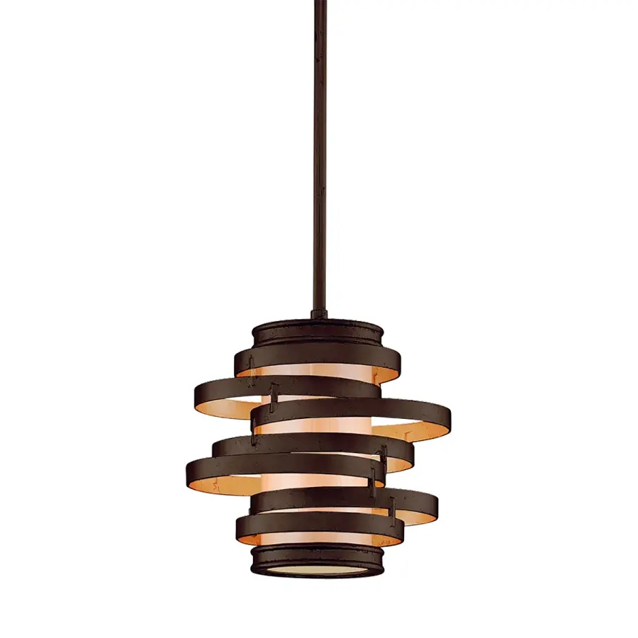 Vertigo One Light Pendant in Bronze Leaf