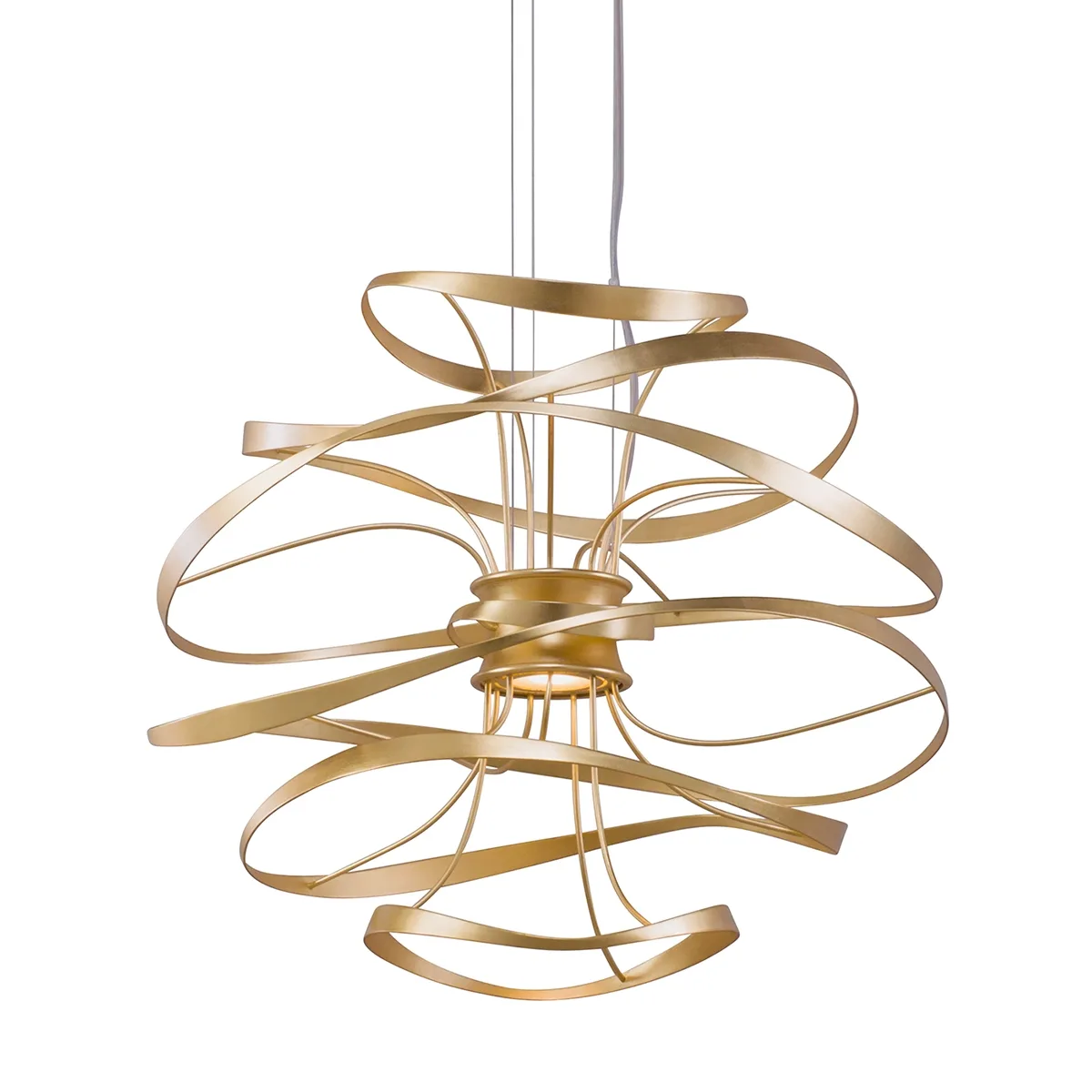 Calligraphy LED Chandelier in Gold Leaf