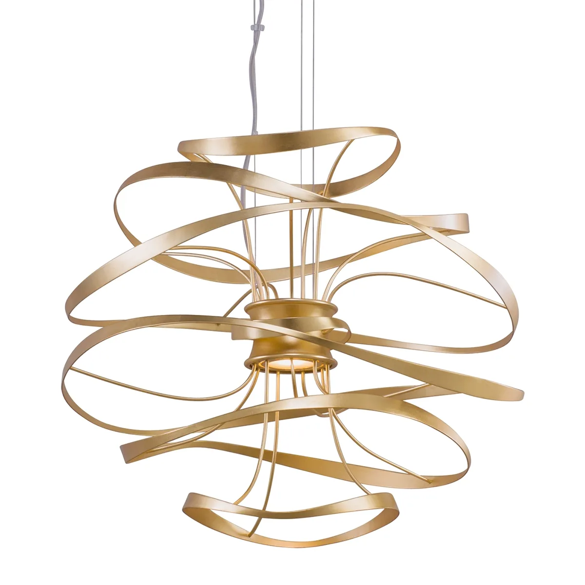 Calligraphy LED Chandelier in Gold Leaf