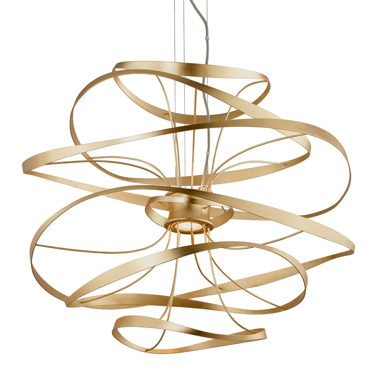 Calligraphy LED Chandelier in Gold Leaf