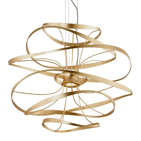 Calligraphy LED Chandelier in Gold Leaf