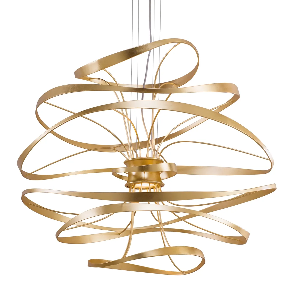 Calligraphy LED Chandelier in Gold Leaf