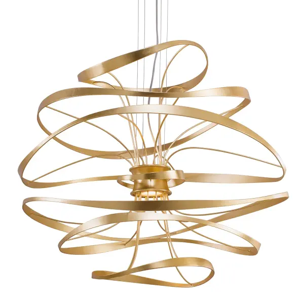 Calligraphy LED Chandelier in Gold Leaf