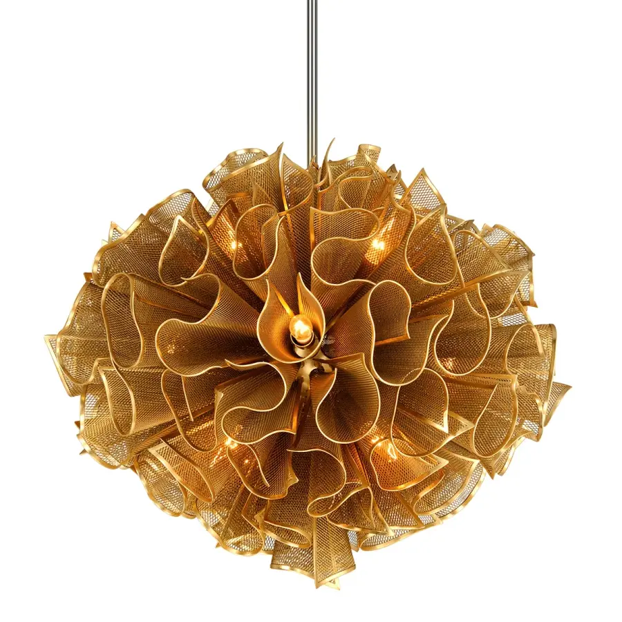 Pulse 12-Light Chandelier in Gold Leaf