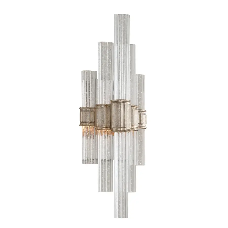 Viola Two Light Wall Sconce in Warm Silver Leaf