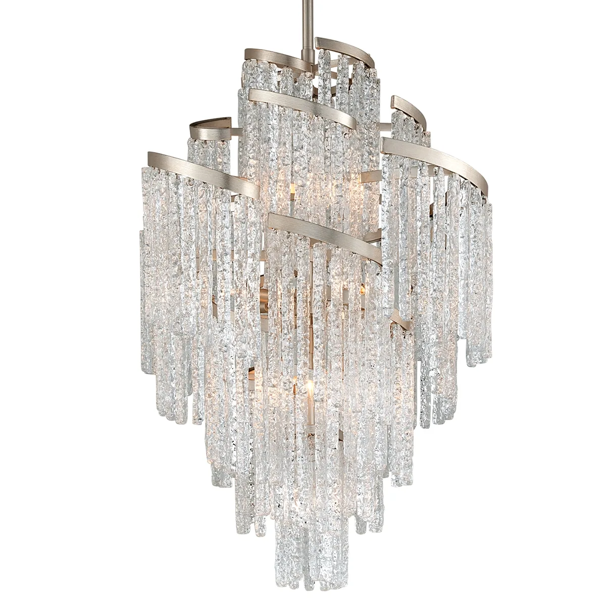 Mont Blanc 13-Light Chandelier in Modern Silver Leaf
