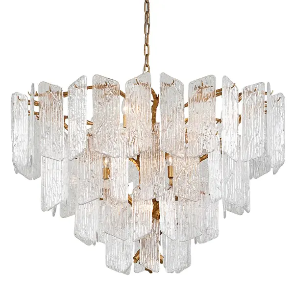 Piemonte 12-Light Chandelier in Gold Leaf