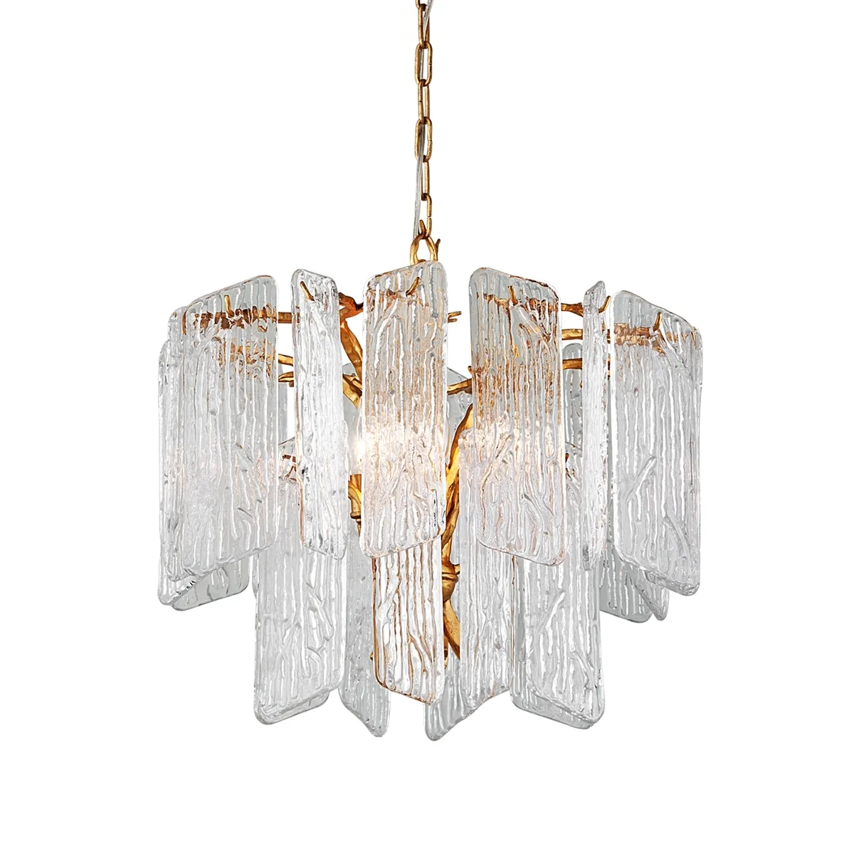 Piemonte Four Light Chandelier in Gold Leaf