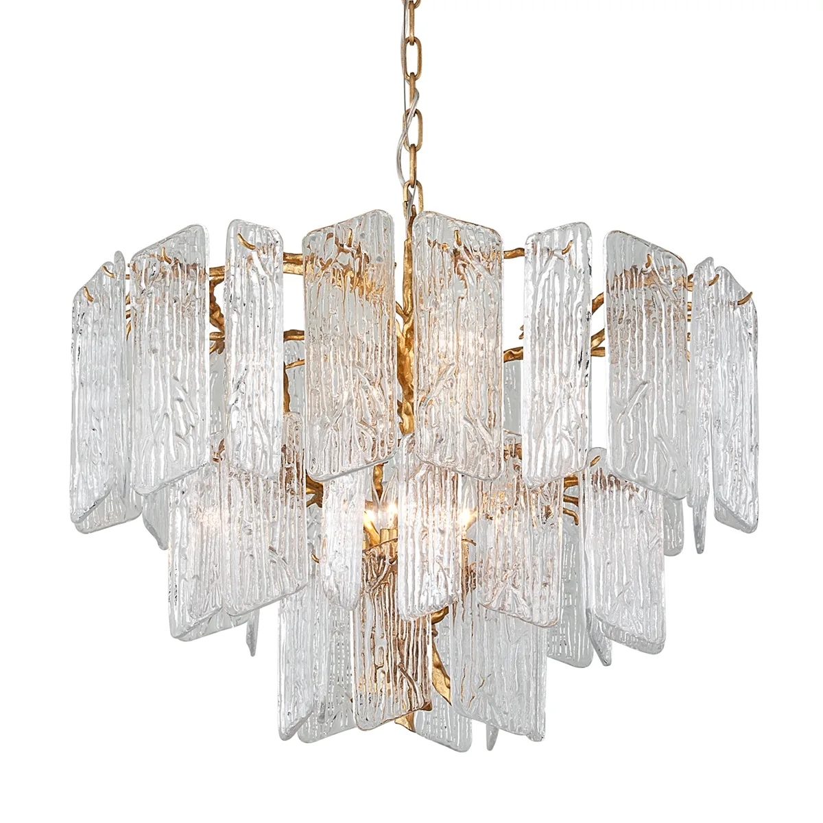 Piemonte Eight Light Chandelier in Gold Leaf