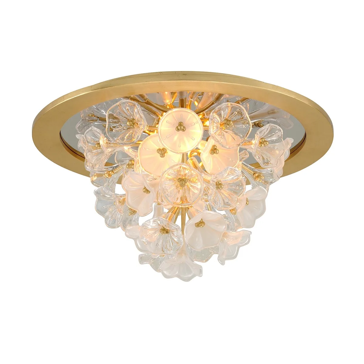 Jasmine Three Light Flush Mount in Gold Leaf