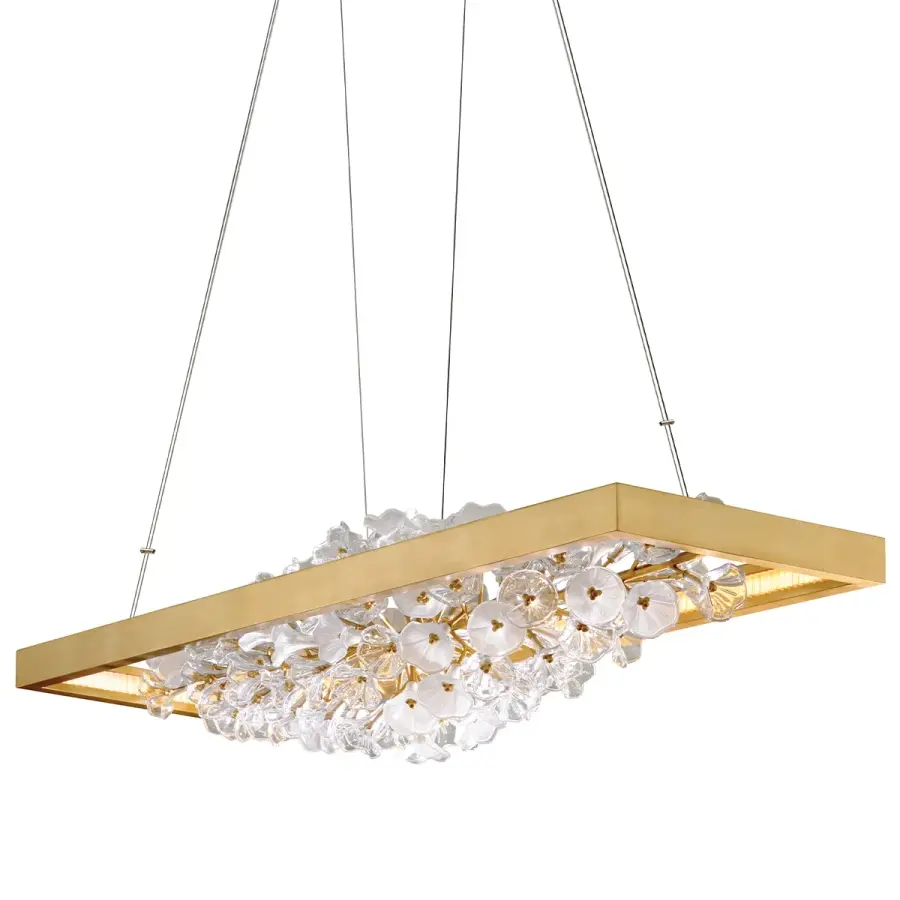 Jasmine LED Linear Chandelier in Gold Leaf