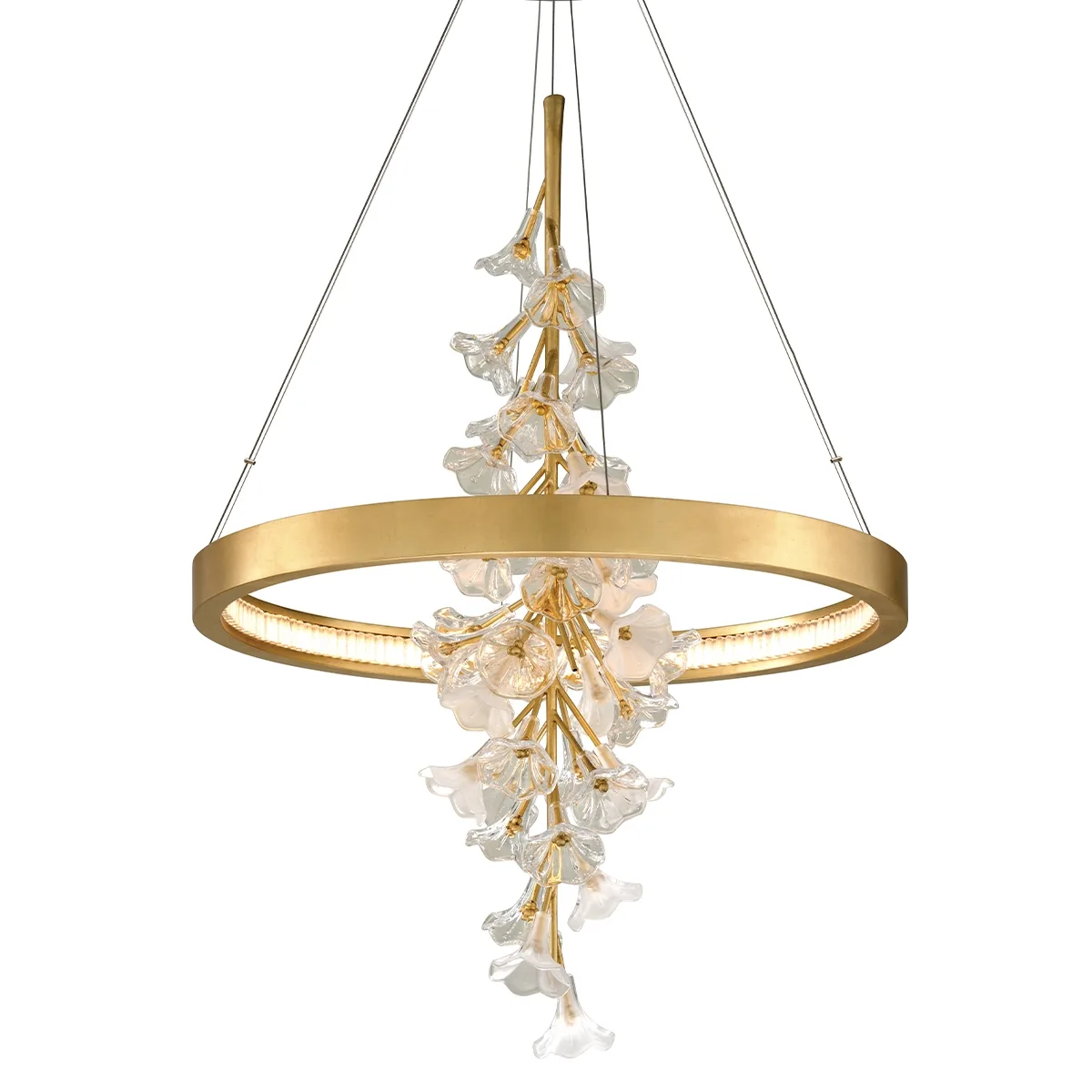Jasmine LED Chandelier in Gold Leaf