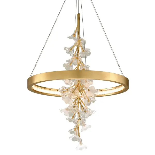 Jasmine LED Chandelier in Gold Leaf
