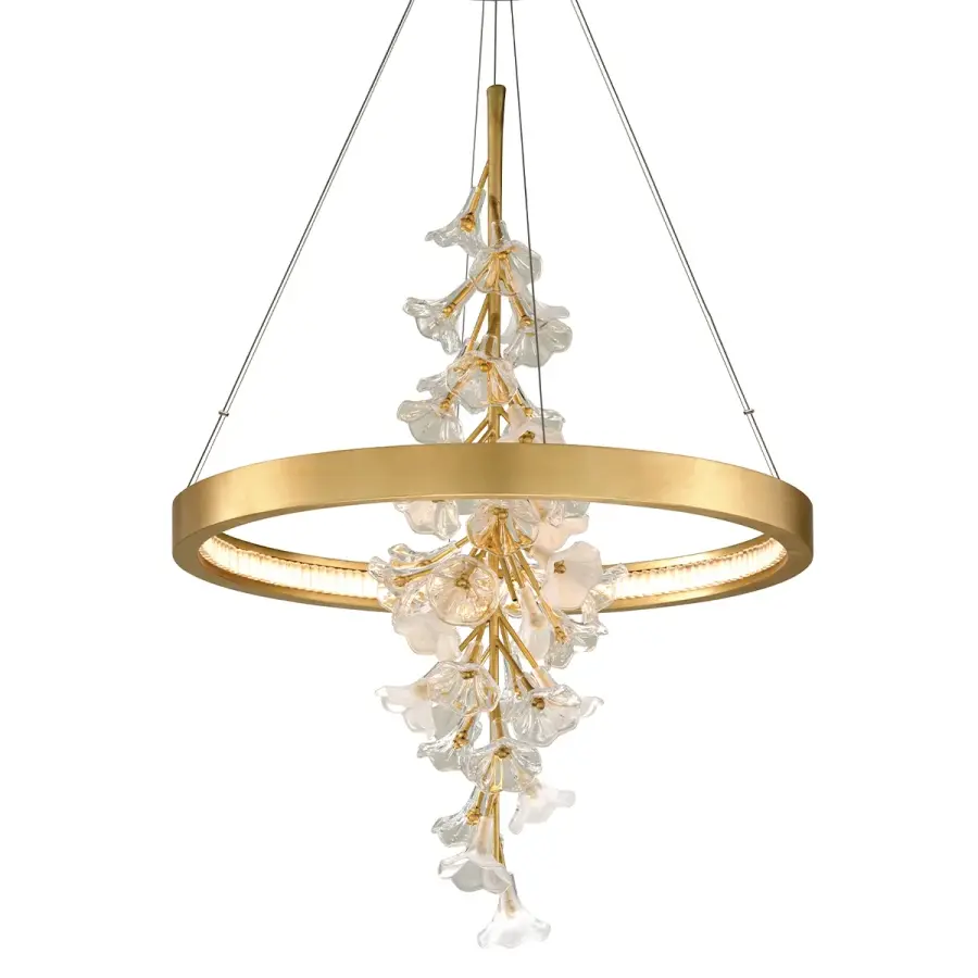 Jasmine LED Chandelier in Gold Leaf