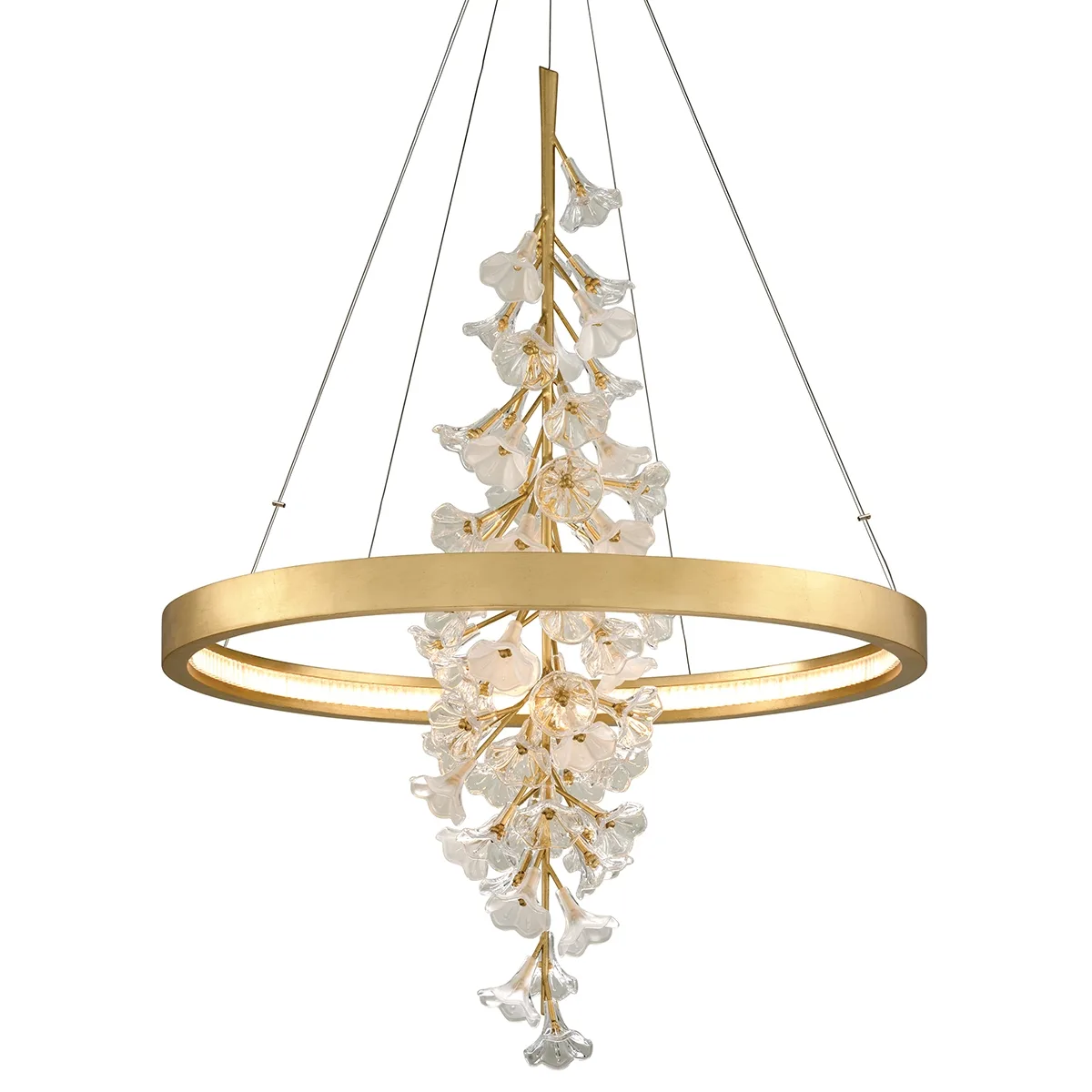 Jasmine LED Chandelier in Gold Leaf