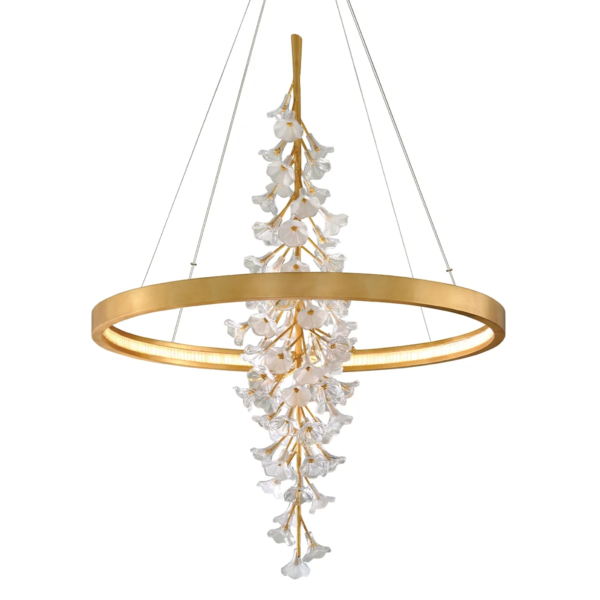 Jasmine LED Chandelier in Gold Leaf