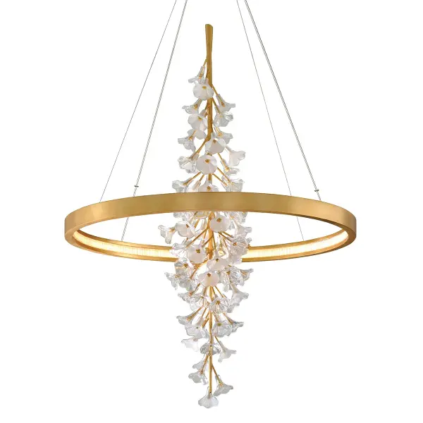 Jasmine LED Chandelier in Gold Leaf