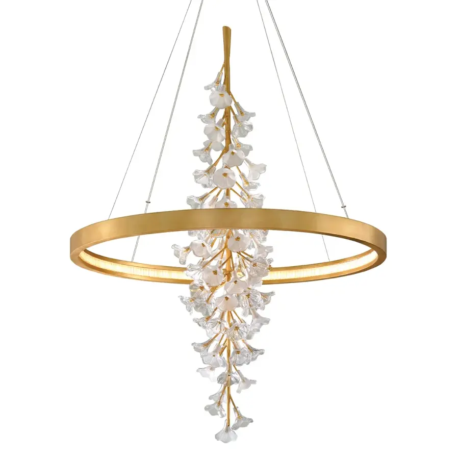 Jasmine LED Chandelier in Gold Leaf