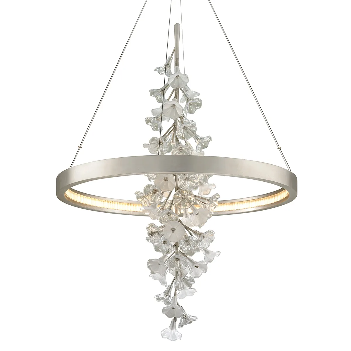 Jasmine LED Chandelier in Silver Leaf