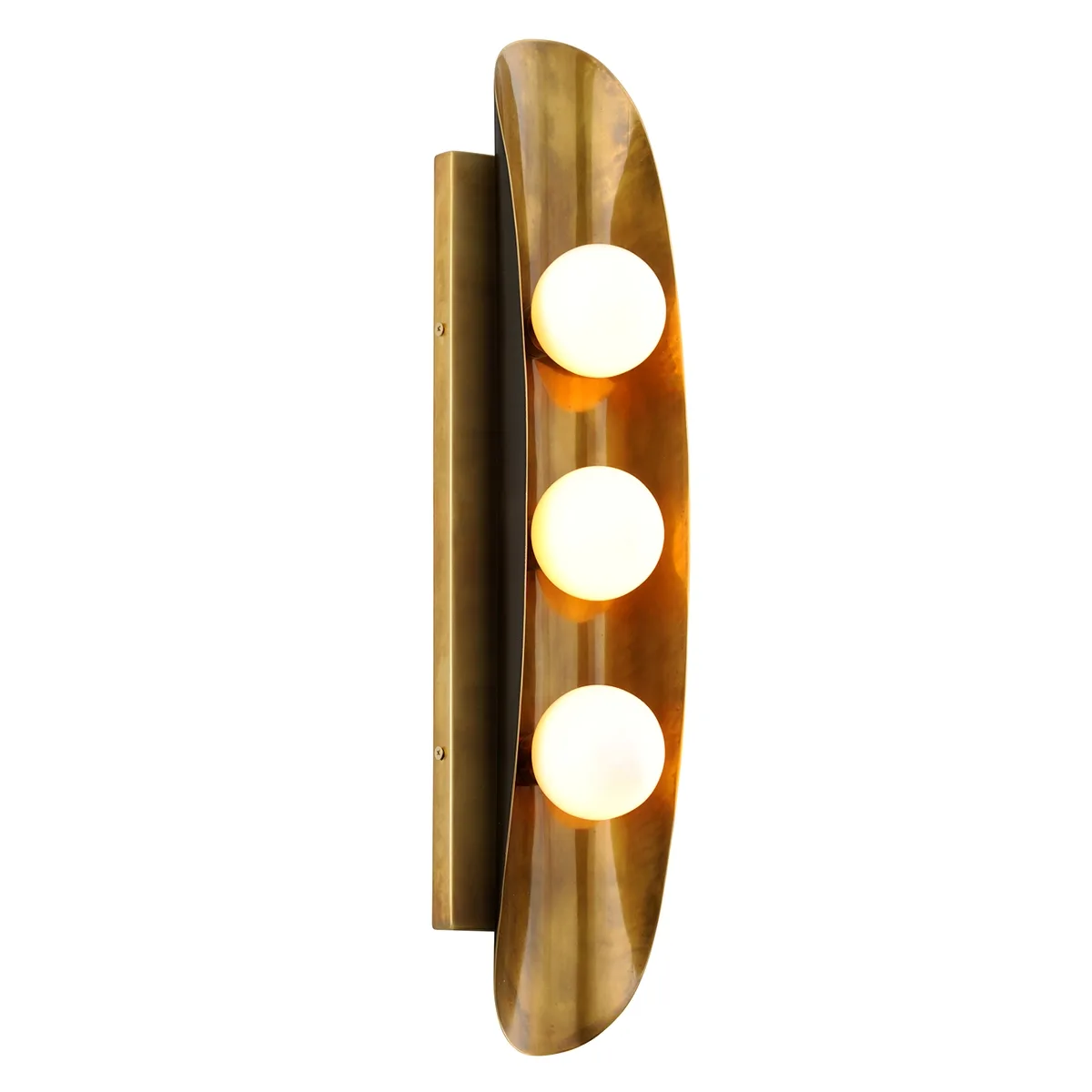 Hopper LED Wall Sconce in Vintage Brass