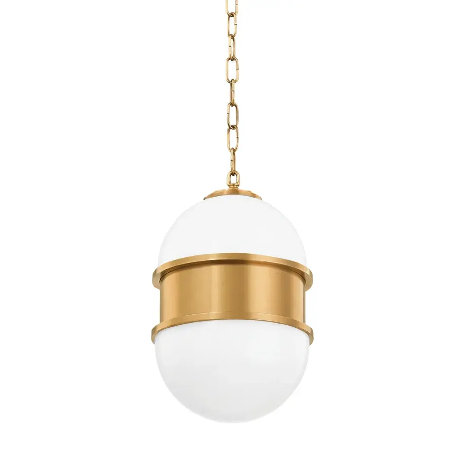 Broomley One Light Pendant in Vintage Brass
