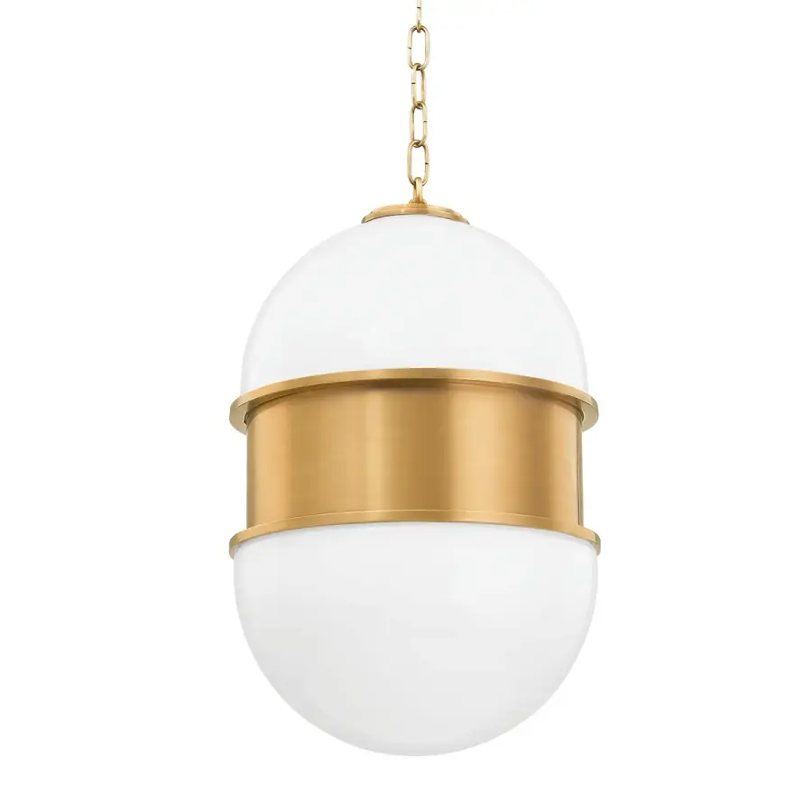 Broomley One Light Pendant in Vintage Brass