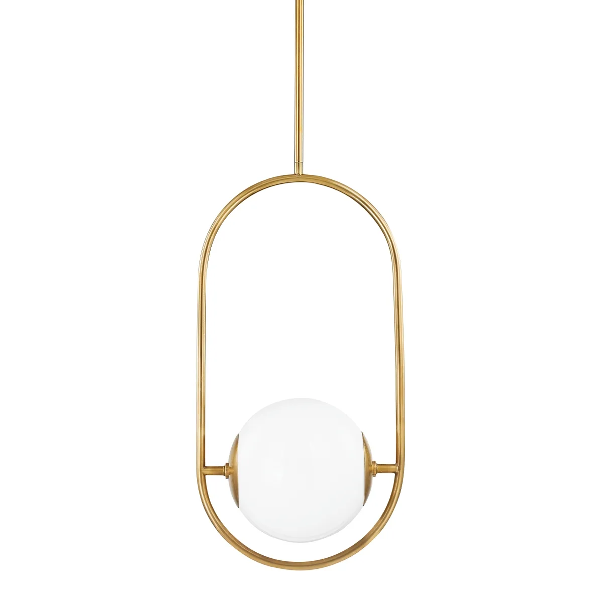 Everley One Light Pendant in Vintage Brass