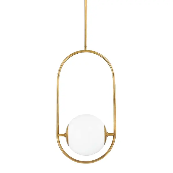 Everley One Light Pendant in Vintage Brass