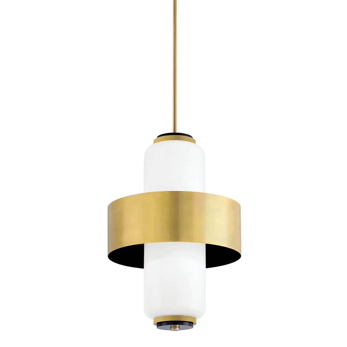 Melrose Four Light Pendant in Vintage Brass