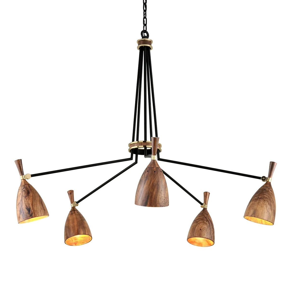 Utopia Five Light Chandelier in Soft Black