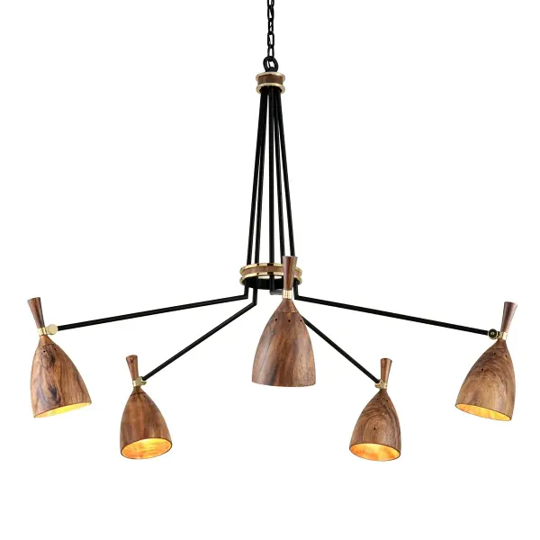 Utopia Five Light Chandelier in Soft Black