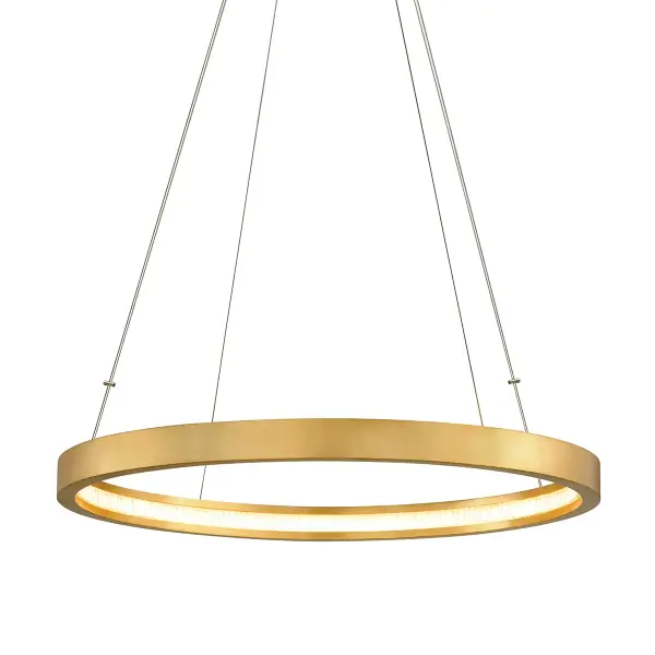 The Jasmine LED Chandelier combines contemporary design with energy-efficient integrated LED technology. Its 36-inch square profile and hand-crafted iron construction in gold leaf finish create a sophisticated focal point for large spaces.