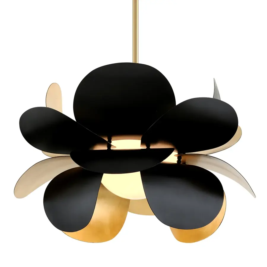Ginger One Light Chandelier in Gold Leaf