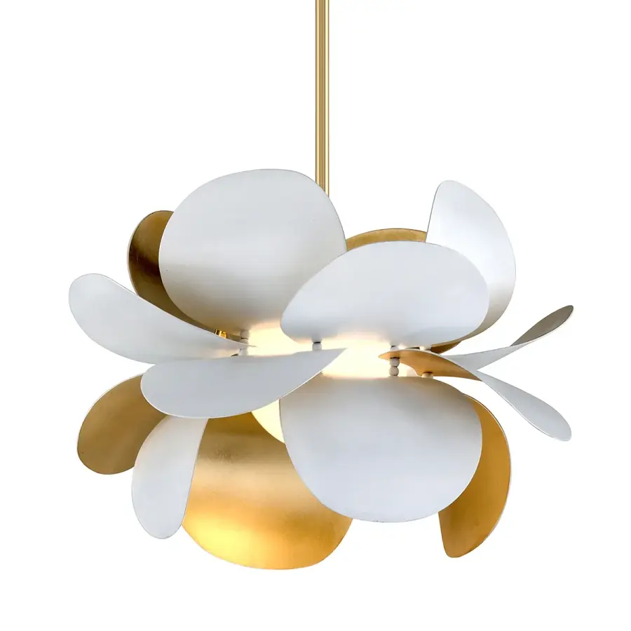 Ginger One Light Chandelier in Gold Leaf