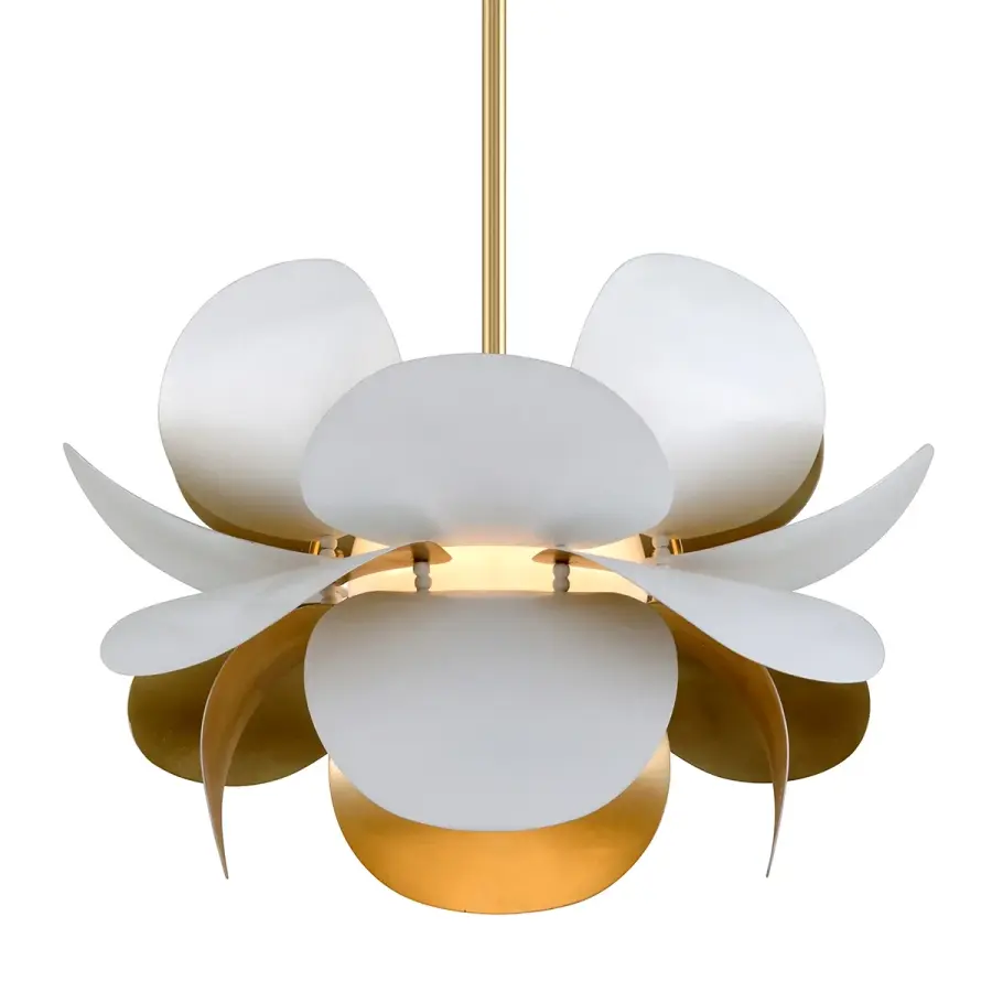 Ginger One Light Chandelier in Gold Leaf