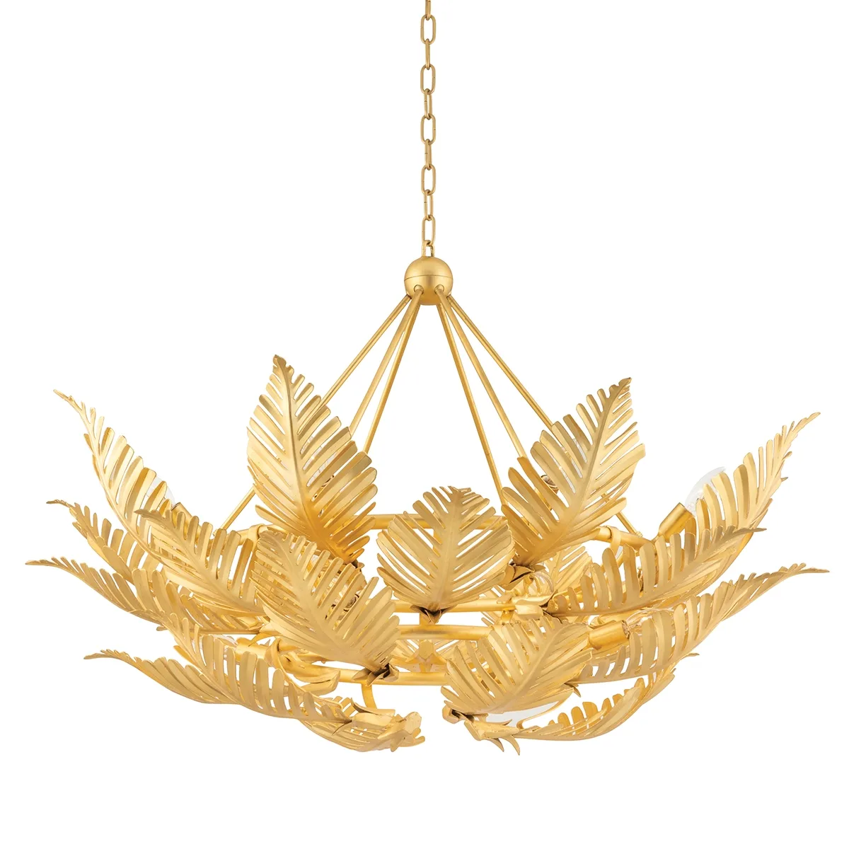 Tropicale 12-Light Chandelier in Gold Leaf