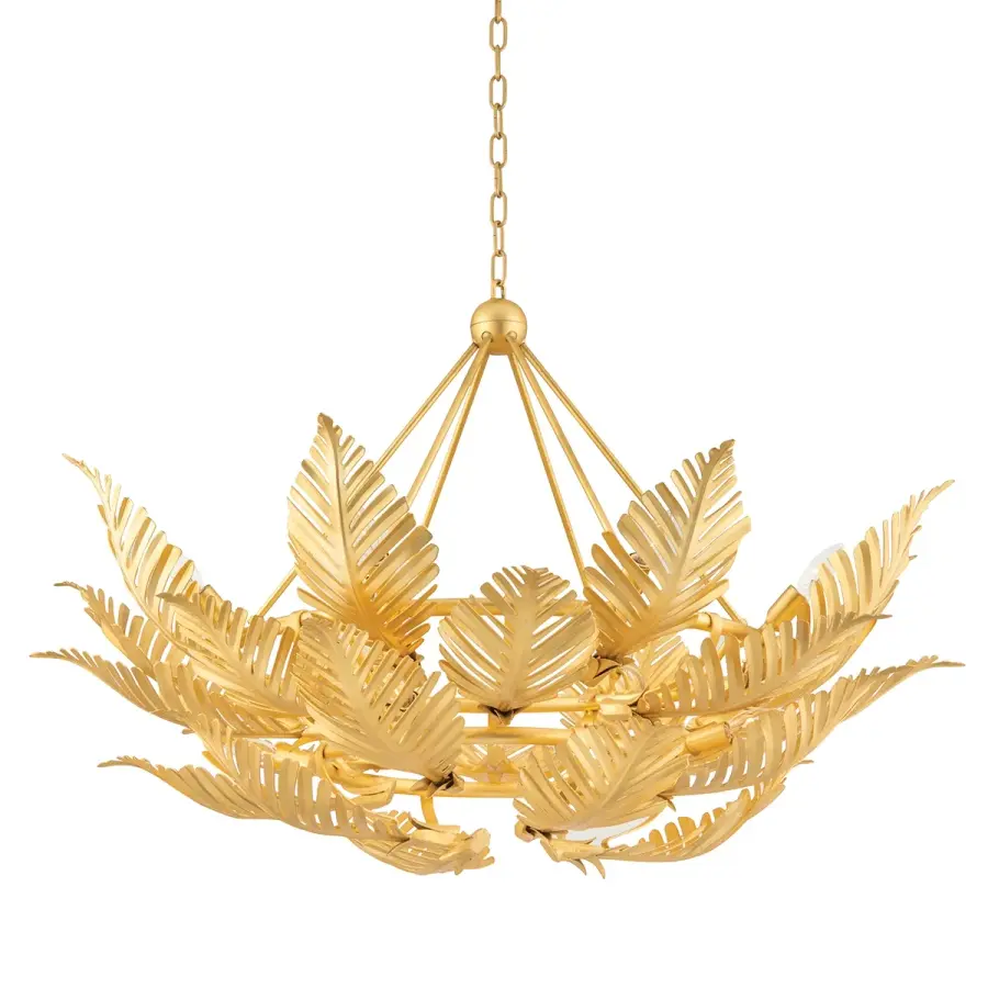 Tropicale 12-Light Chandelier in Gold Leaf