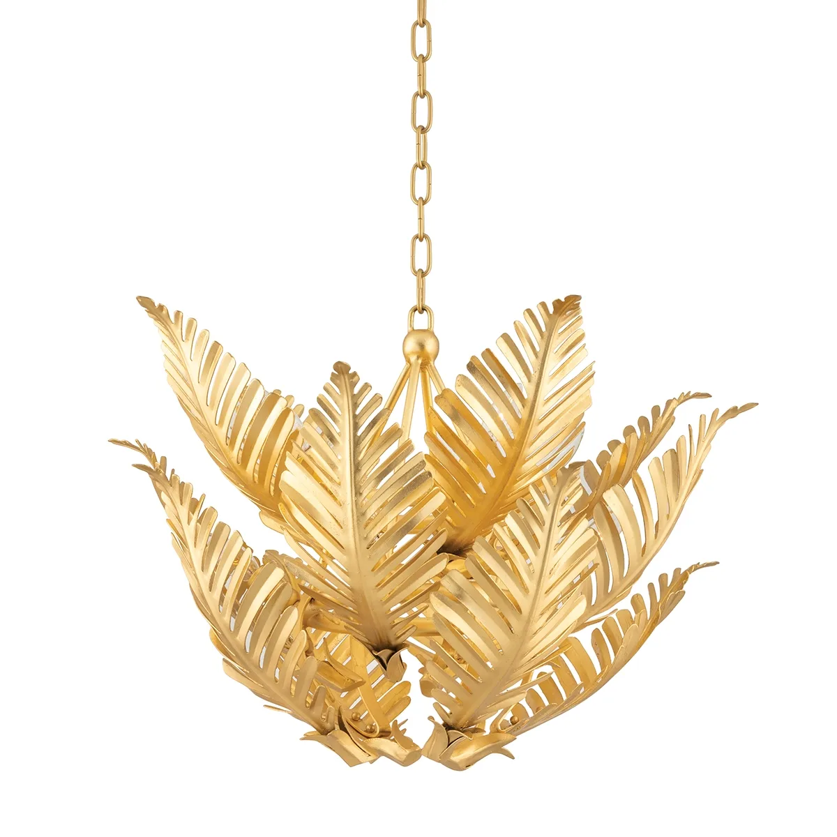 Tropicale Eight Light Pendant in Gold Leaf