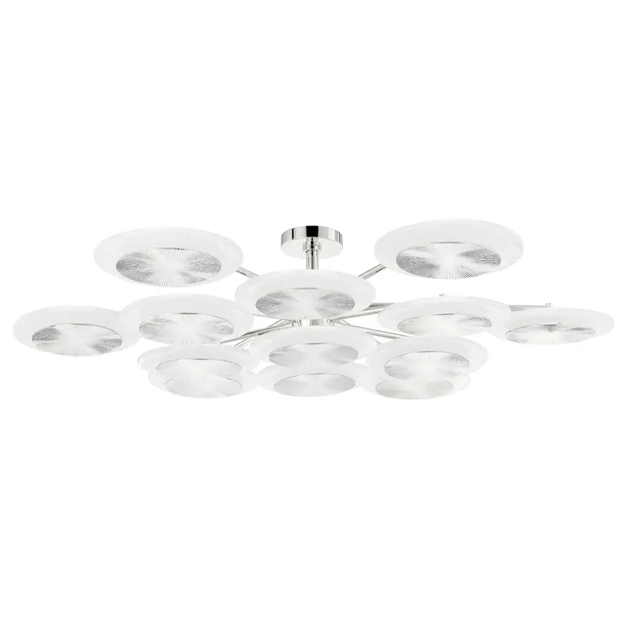 Topaz LED Semi Flush Mount in Polished Nickel
